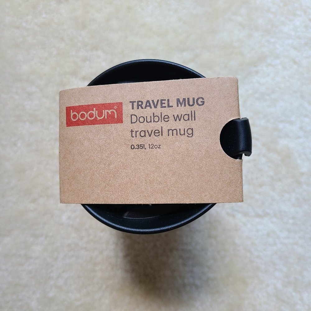 NWT Bodum Travel Mug Black/Clear